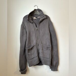 XL Burberry Brit cable knit zip up